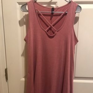 Blush Color Criss Cross Front Dress